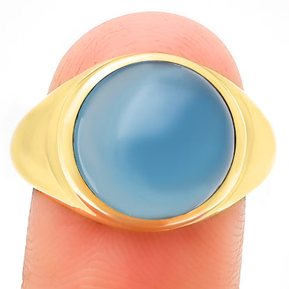 Classic Round Cabochon Gemstone Signet Ring Jewelry 18K Gold Over Brass TGR1013 RM-1115