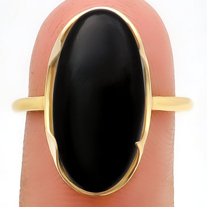 18K Gold Over Brass Long Oval Colorful Gemstone Statement Ring for Women TGR1014 RM-1747