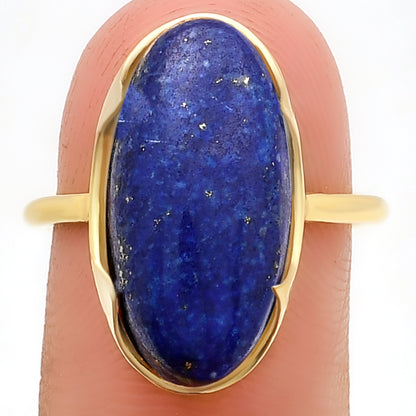 18K Gold Over Brass Long Oval Colorful Gemstone Statement Ring for Women TGR1014 RM-1747