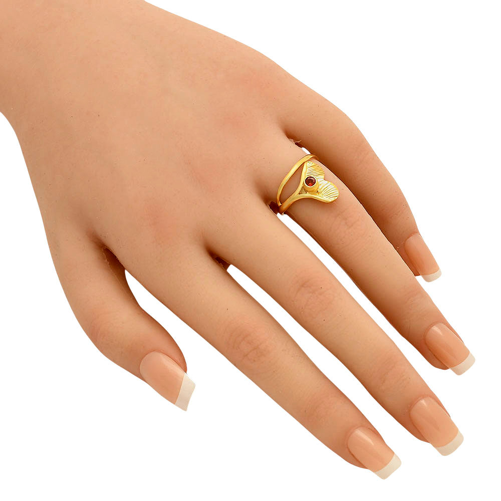 18K Gold Plated Mermaid Tail Design Birthstone Ring for Women TGR1020 RM-1070