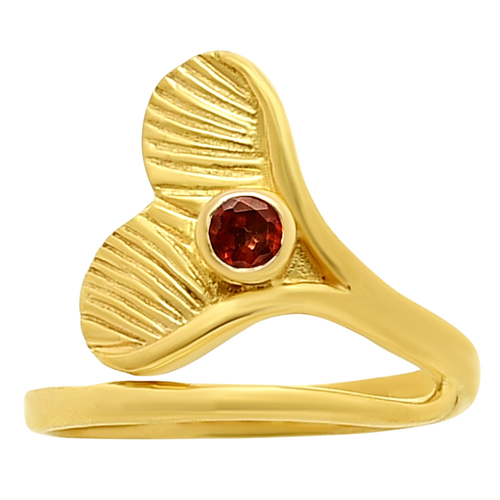 18K Gold Plated Mermaid Tail Design Birthstone Ring for Women TGR1020 RM-1070