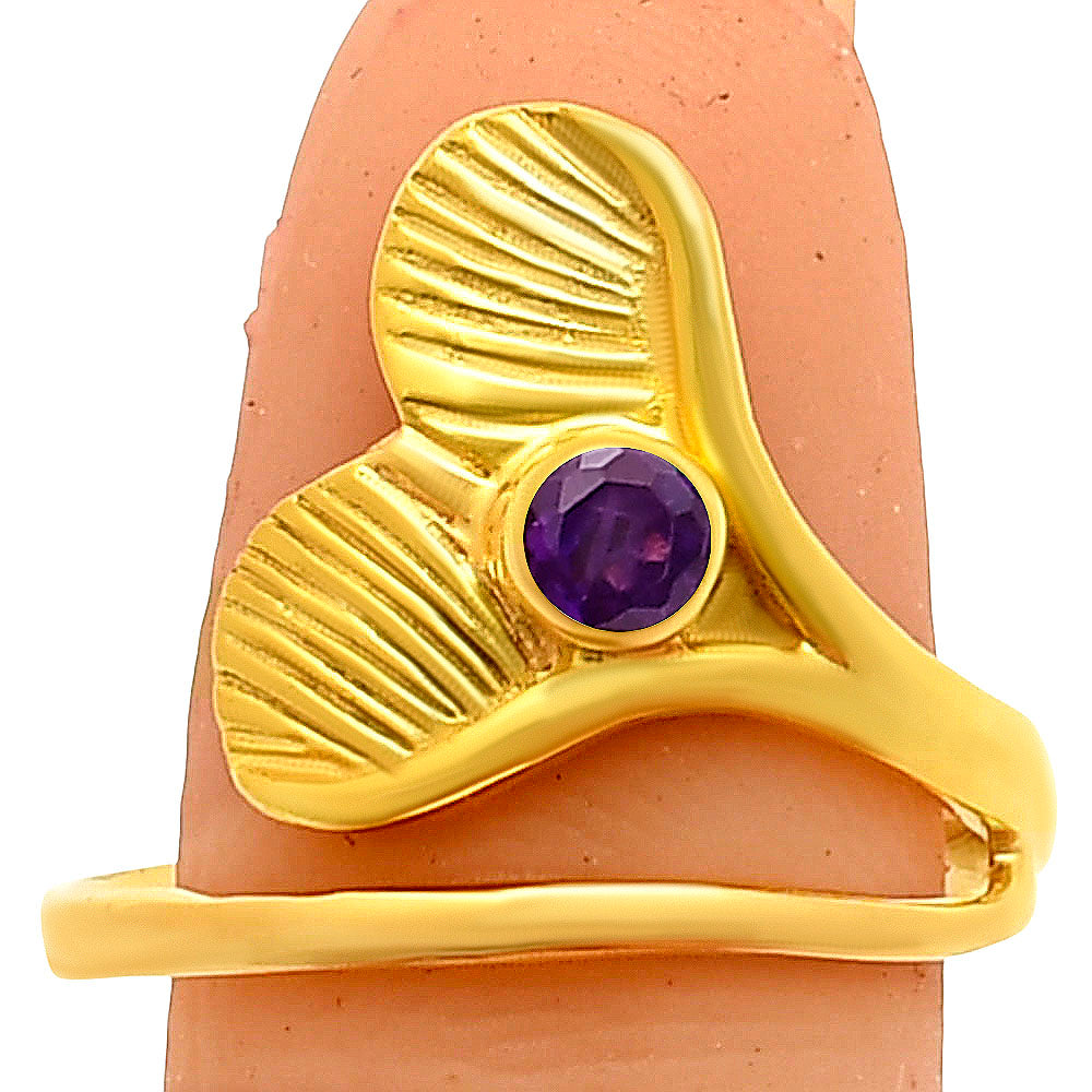 18K Gold Plated Mermaid Tail Design Birthstone Ring for Women TGR1020 RM-1070