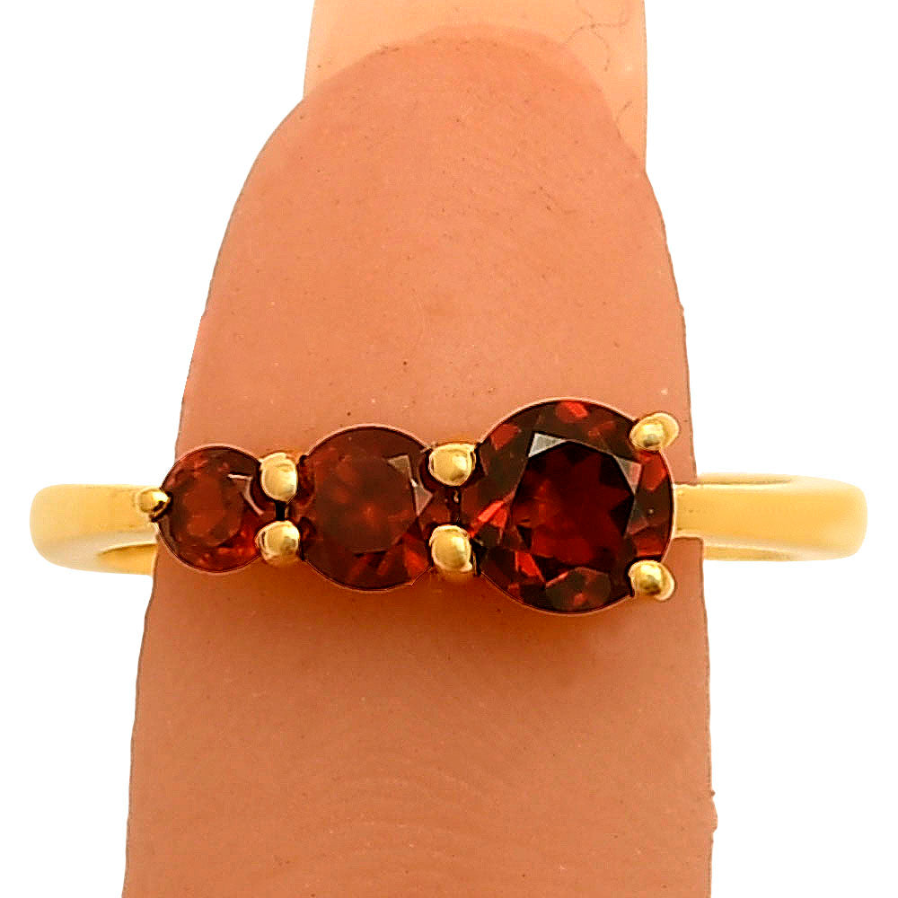 18K Gold Plated Triple Round Gemstone Ring – Dainty Fashion Jewelry TGR1021 RM-1759