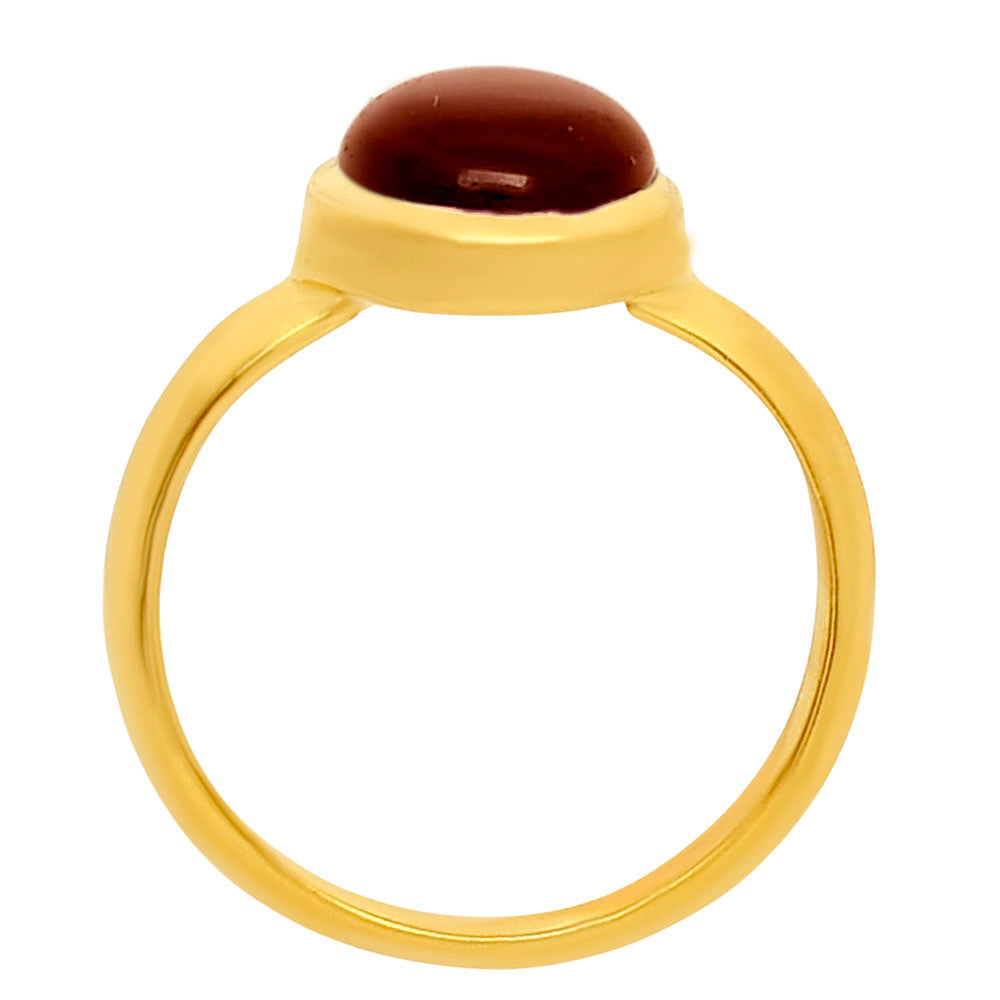 18K Gold Plated Cabochon Birthstone Ring Jewelry – Elegant Minimal TGR1023 RM-1004