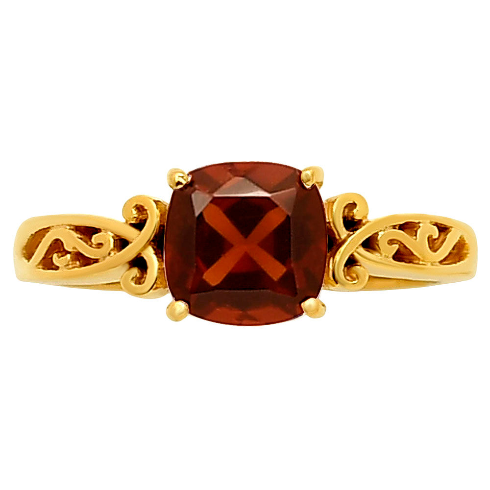 18K Gold Plated Cushion Cut Gemstone Ring Vintage Filigree Design TGR1024 RM-1757