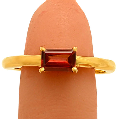18K Gold Over Brass Baguette Colorful Gemstone Minimalist Stackable Ring TGR1025 RM-1019