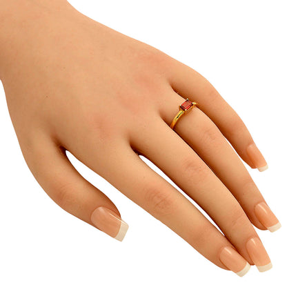 18K Gold Over Brass Baguette Colorful Gemstone Minimalist Stackable Ring TGR1025 RM-1019