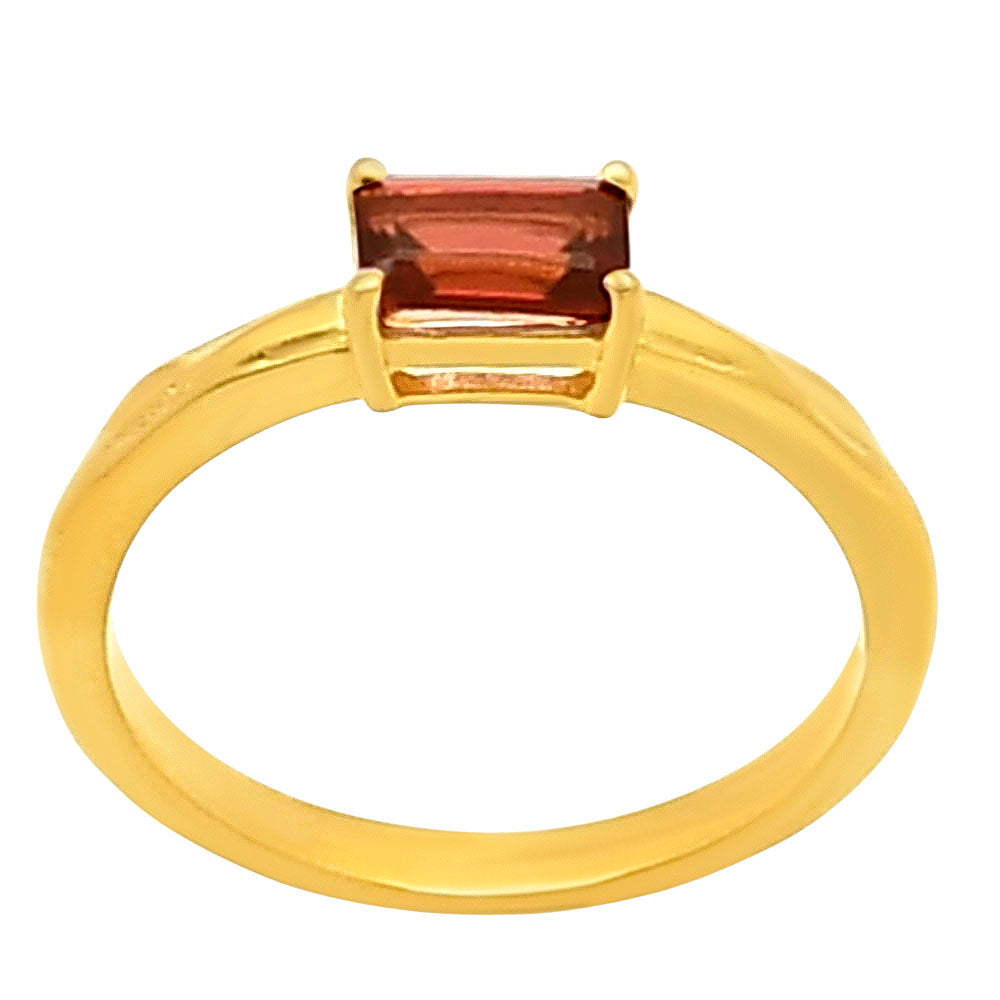 18K Gold Over Brass Baguette Colorful Gemstone Minimalist Stackable Ring TGR1025 RM-1019