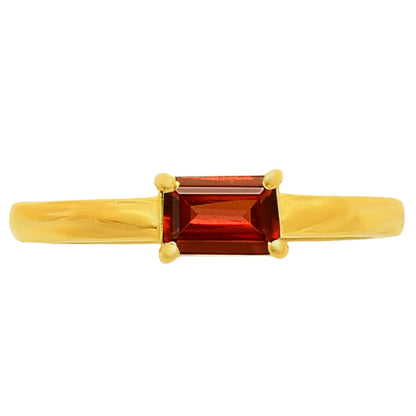 18K Gold Over Brass Baguette Colorful Gemstone Minimalist Stackable Ring TGR1025 RM-1019