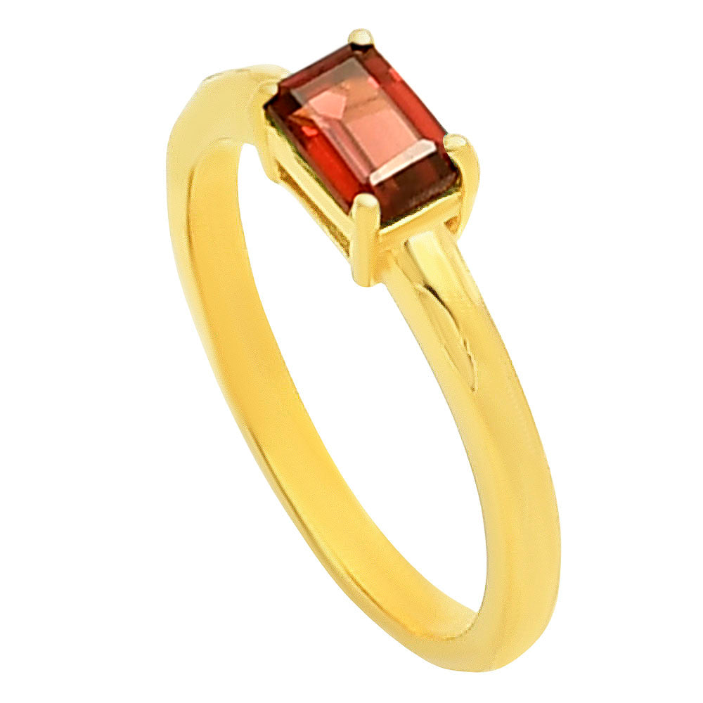 18K Gold Over Brass Baguette Colorful Gemstone Minimalist Stackable Ring TGR1025 RM-1019