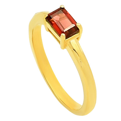 18K Gold Over Brass Baguette Colorful Gemstone Minimalist Stackable Ring TGR1025 RM-1019