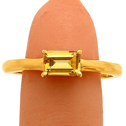 18K Gold Over Brass Baguette Colorful Gemstone Minimalist Stackable Ring TGR1025 RM-1019