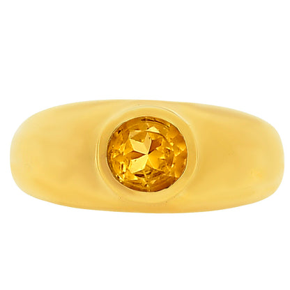 18K Gold Over Brass Round Gemstone Signet Ring – Bold Statement Style TGR1028 RM-1758