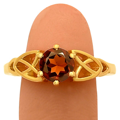 18K Gold Plated Brass Celtic Knot Gemstone Ring – Vintage Boho Style TGR1029 RM-1761