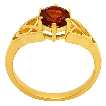 18K Gold Plated Brass Celtic Knot Gemstone Ring – Vintage Boho Style TGR1029 RM-1761