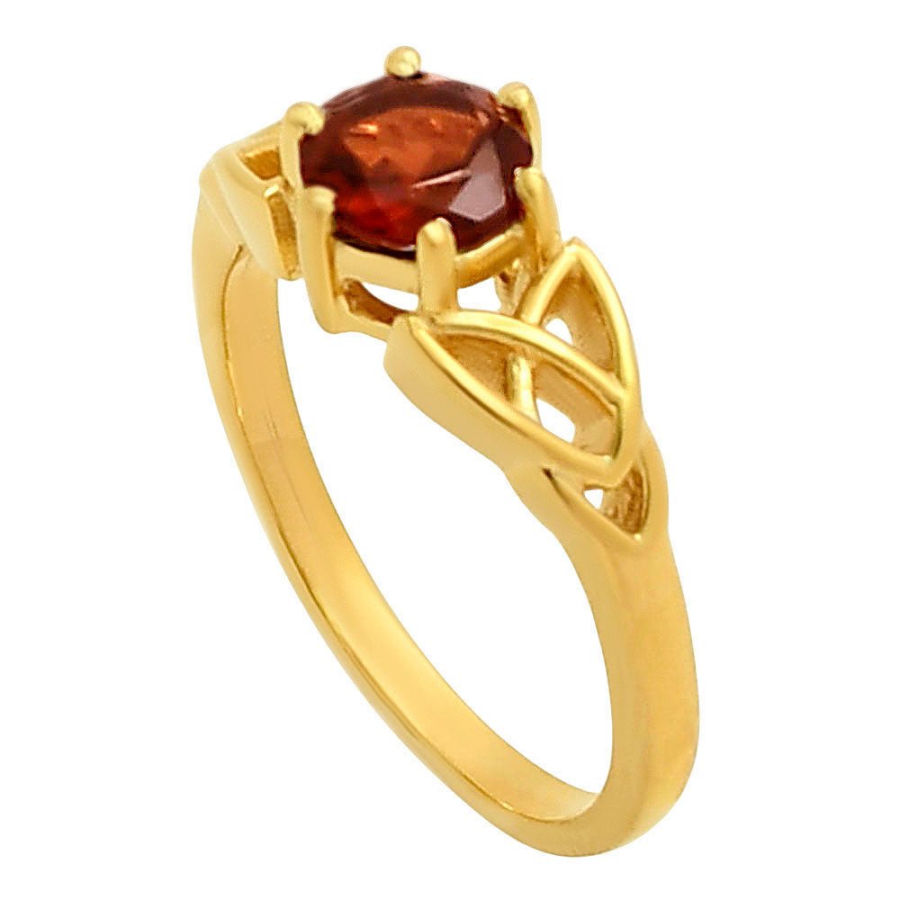 18K Gold Plated Brass Celtic Knot Gemstone Ring – Vintage Boho Style TGR1029 RM-1761