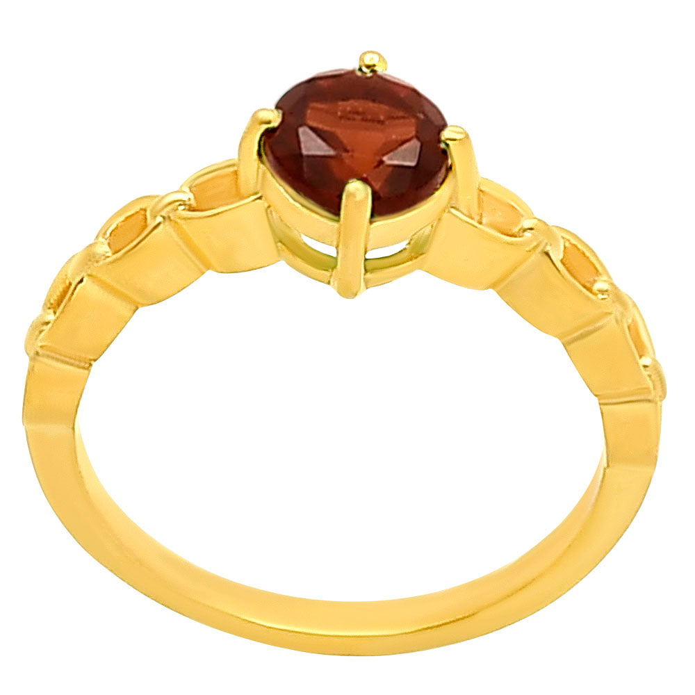 18K Gold Plated Brass Chain Band Gemstone Ring – Trendy Stacking Style TGR1030 RM-1762