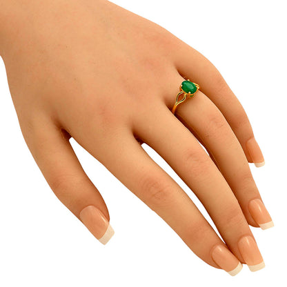 18K Gold Plated Brass Oval Colorful Gemstone Ring Interwoven Band Design TGR1031 RM-1763