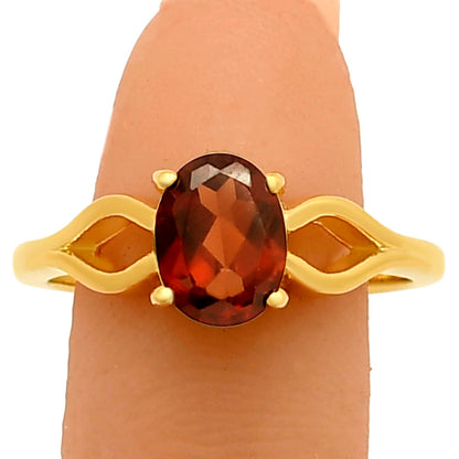 18K Gold Plated Brass Oval Colorful Gemstone Ring Interwoven Band Design TGR1031 RM-1763