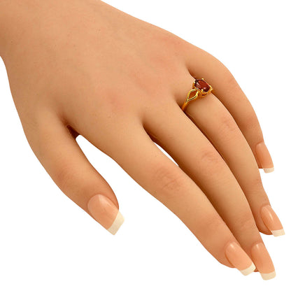 18K Gold Plated Brass Oval Colorful Gemstone Ring Interwoven Band Design TGR1031 RM-1763