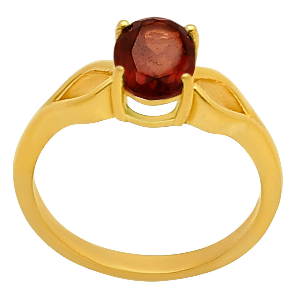 18K Gold Plated Brass Oval Colorful Gemstone Ring Interwoven Band Design TGR1031 RM-1763