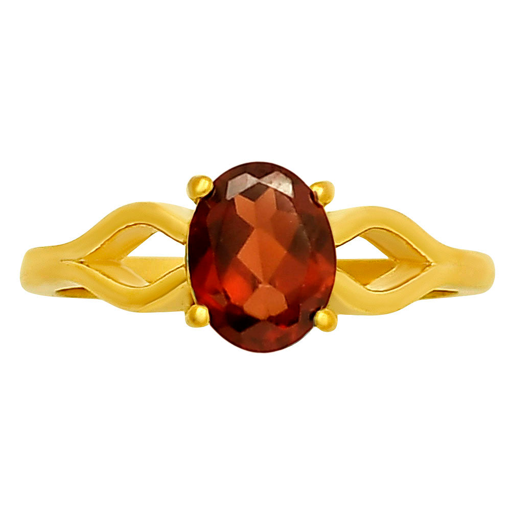18K Gold Plated Brass Oval Colorful Gemstone Ring Interwoven Band Design TGR1031 RM-1763