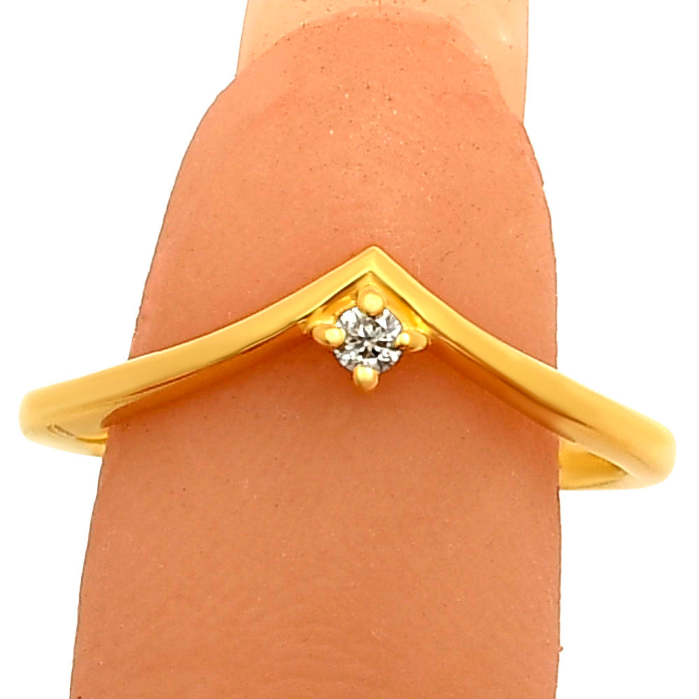 18K Gold Plated V-Shaped Gemstone Ring – Minimalist Stacking Band TGR1038 RM-1768