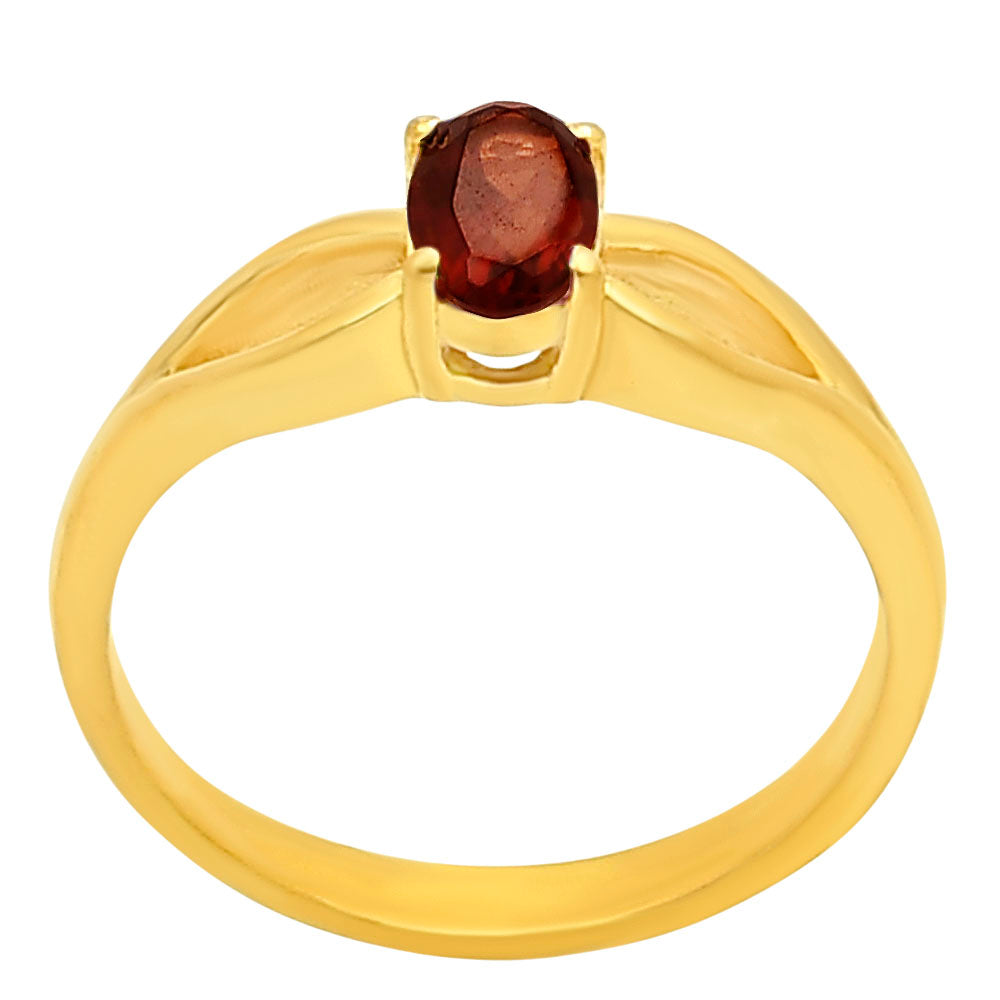 18K Gold Plated Brass Oval Birthstone Ring – Elegant Interlaced Band TGR1040 RM-1763