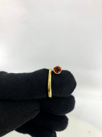 18K Gold Plated Wrap Round Gemstone Ring – Modern Open Band Design TGR1042 RM-1248