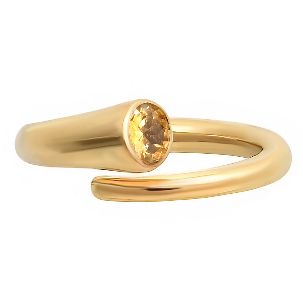 18K Gold Plated Wrap Round Gemstone Ring – Modern Open Band Design TGR1042 RM-1248