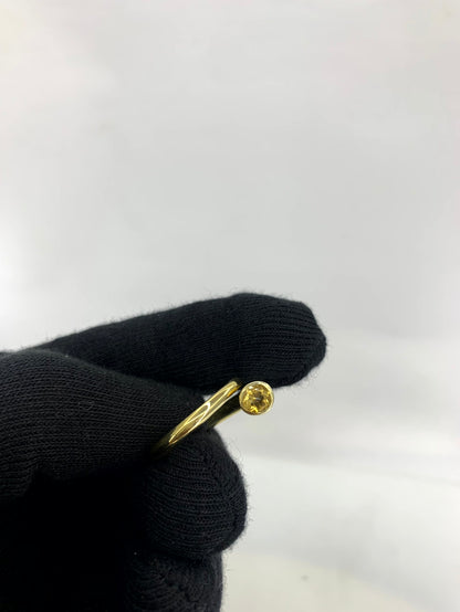 18K Gold Plated Wrap Round Gemstone Ring – Modern Open Band Design TGR1042 RM-1248