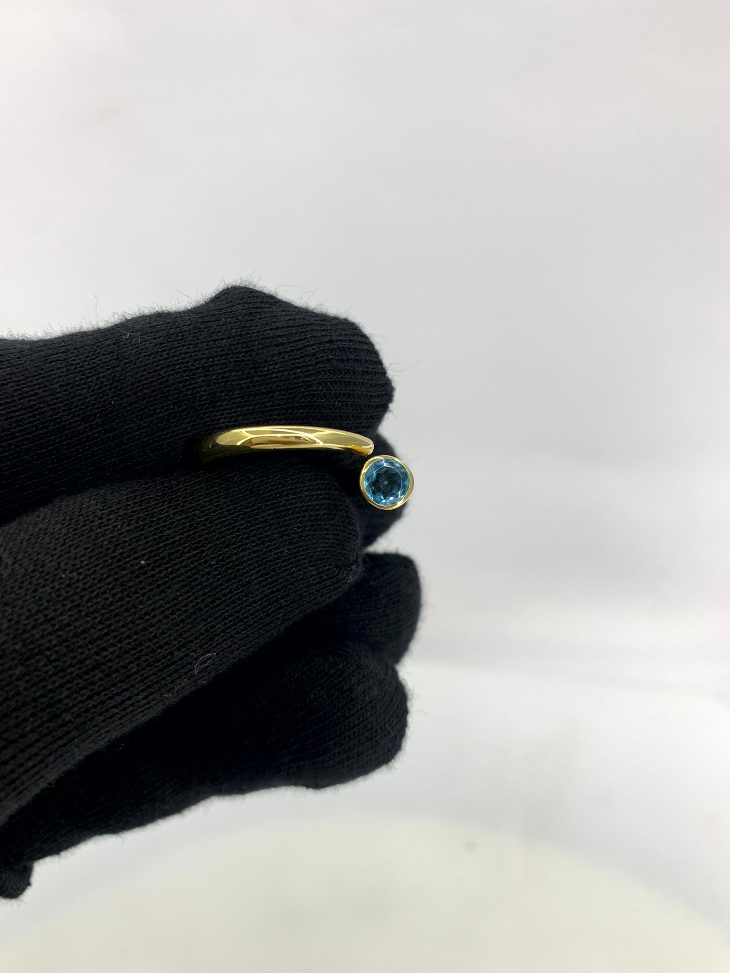 18K Gold Plated Wrap Round Gemstone Ring – Modern Open Band Design TGR1042 RM-1248