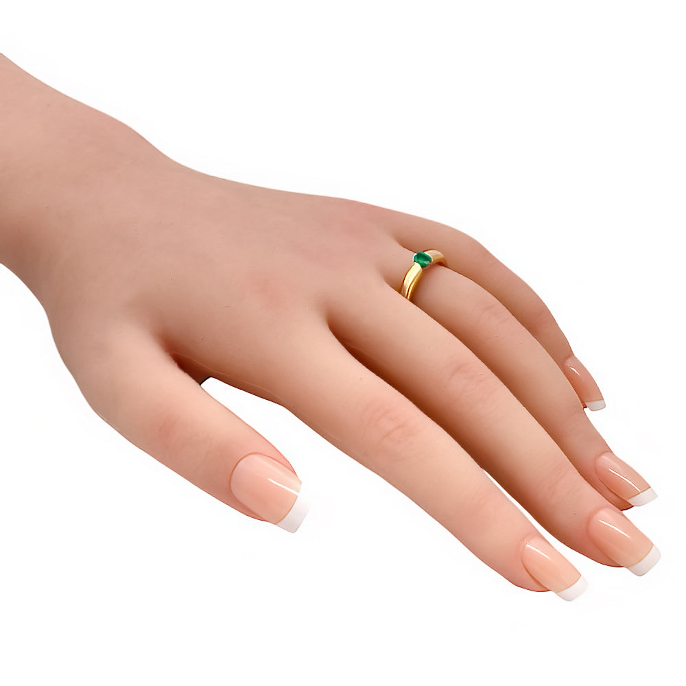 18K Gold Plated Round Colorful Gemstone Tension Ring Simple Modern Look TGR1043 RM-1770