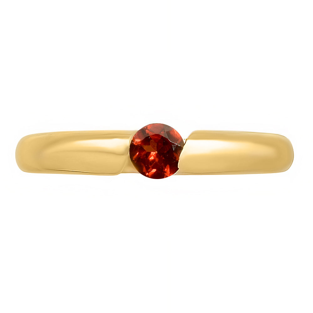 18K Gold Plated Round Colorful Gemstone Tension Ring Simple Modern Look TGR1043 RM-1770