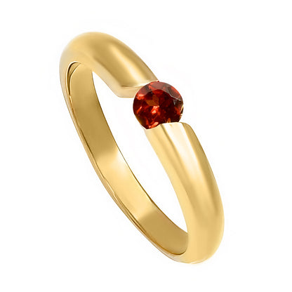 18K Gold Plated Round Colorful Gemstone Tension Ring Simple Modern Look TGR1043 RM-1770