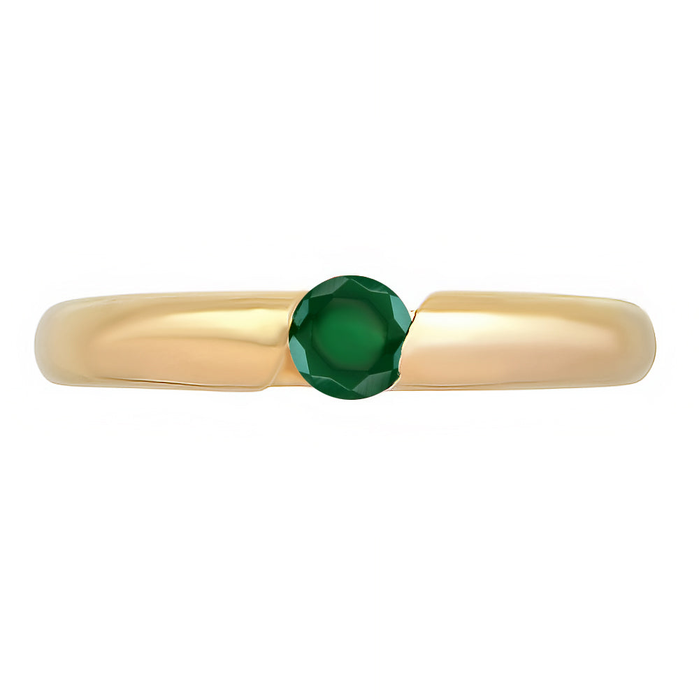 18K Gold Plated Round Colorful Gemstone Tension Ring Simple Modern Look TGR1043 RM-1770