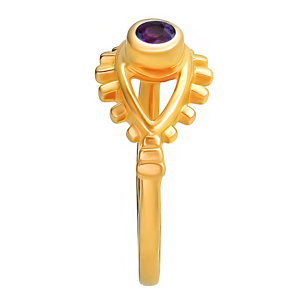 18K Gold Plated Eye Design Gemstone Ring – Boho Statement Style TGR1046 RM-1773