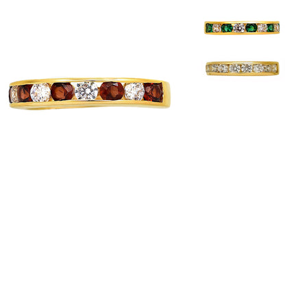 18K Gold Over Brass Channel Gemstone Band – Classic Anniversary Style TGR1048 RM-1777