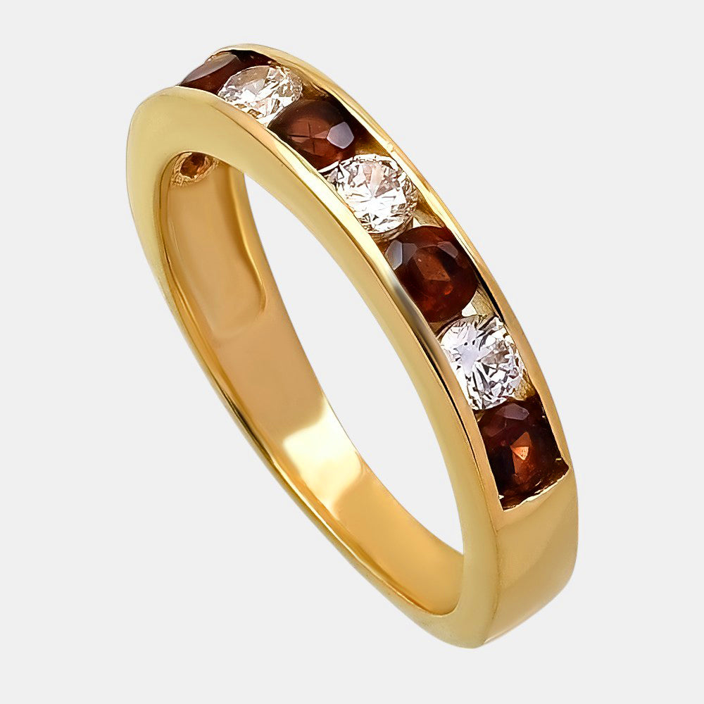 18K Gold Over Brass Channel Gemstone Band – Classic Anniversary Style TGR1048 RM-1777