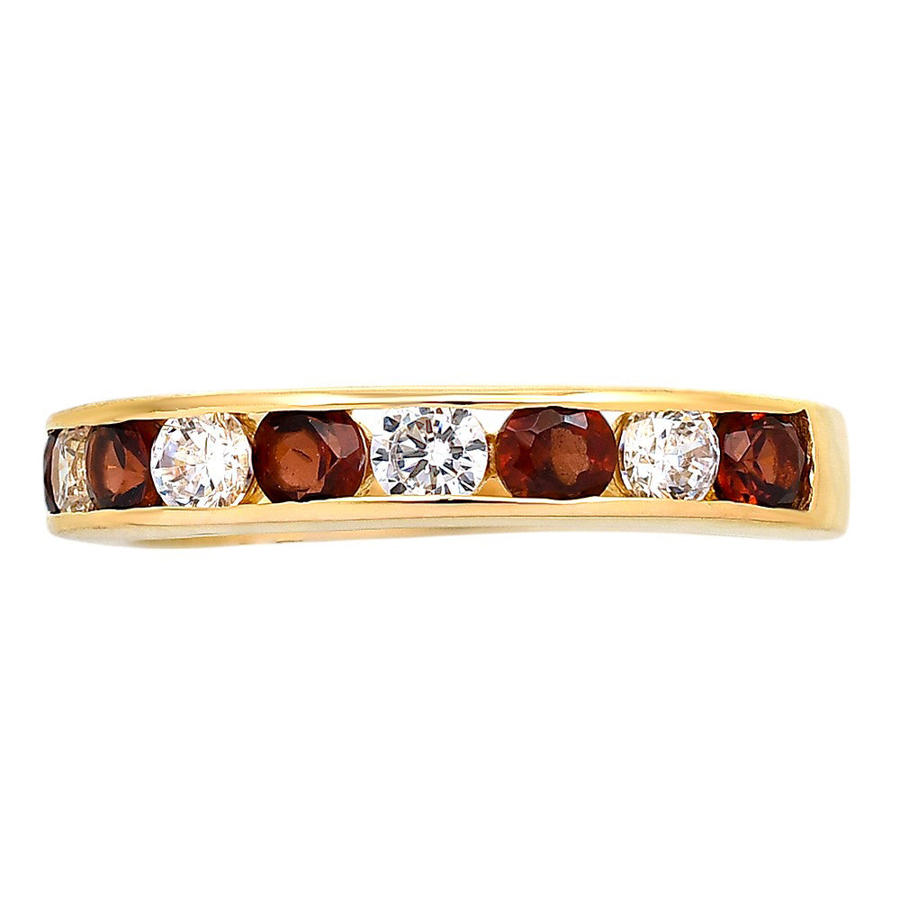 18K Gold Over Brass Channel Gemstone Band – Classic Anniversary Style TGR1048 RM-1777