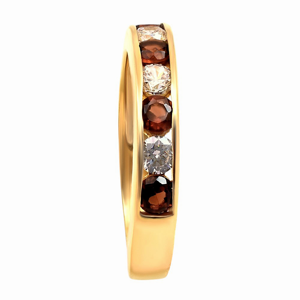 18K Gold Over Brass Channel Gemstone Band – Classic Anniversary Style TGR1048 RM-1777