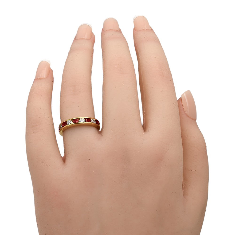 18K Gold Over Brass Channel Gemstone Band – Classic Anniversary Style TGR1048 RM-1777