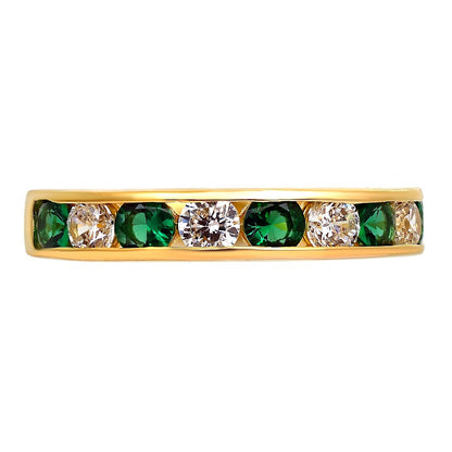 18K Gold Over Brass Channel Gemstone Band – Classic Anniversary Style TGR1048 RM-1777