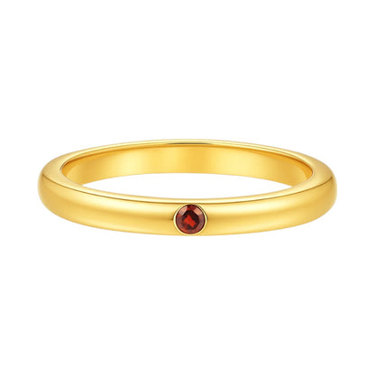 18K Gold Plated Tiny Gemstone Band Ring – Minimalist Stacking Style TGR1052 RM-1780