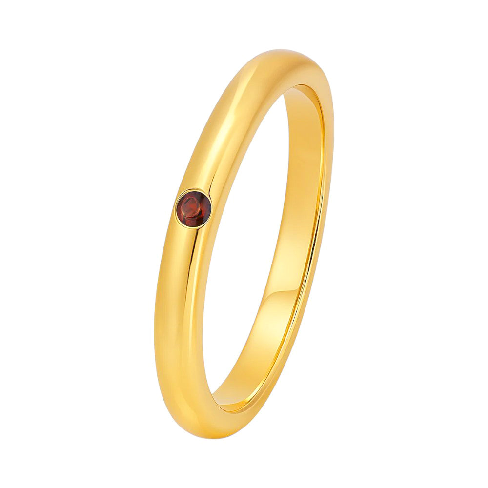 18K Gold Plated Tiny Gemstone Band Ring – Minimalist Stacking Style TGR1052 RM-1780