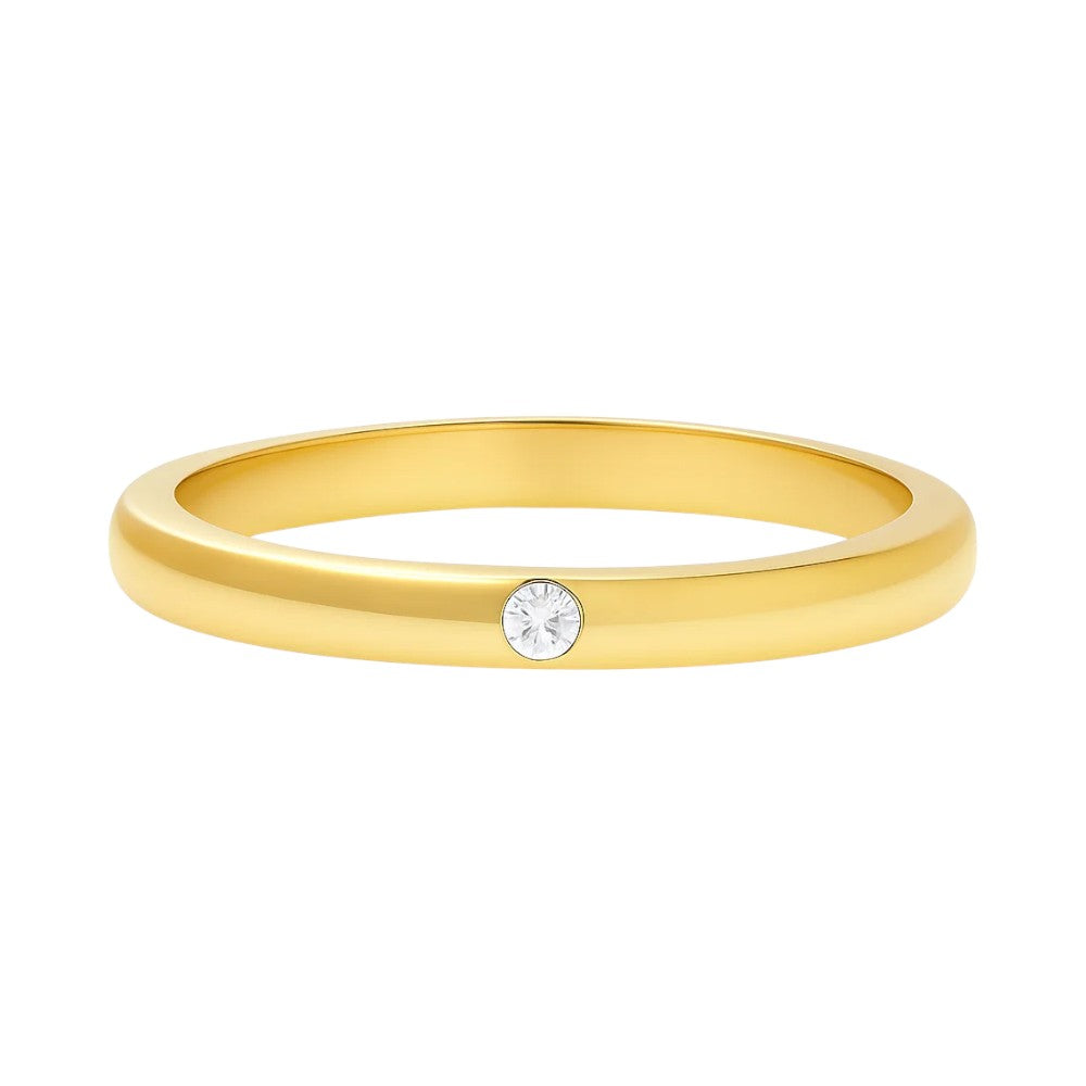 18K Gold Plated Tiny Gemstone Band Ring – Minimalist Stacking Style TGR1052 RM-1780