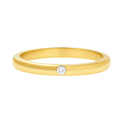 18K Gold Plated Tiny Gemstone Band Ring – Minimalist Stacking Style TGR1052 RM-1780