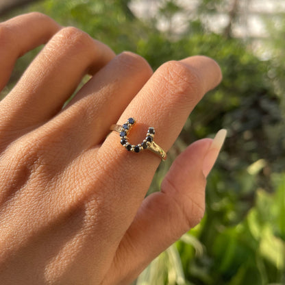 18K Gold Plated Horseshoe Ring – Lucky Gemstone Good Luck Jewelry TGR1055 RM-1779