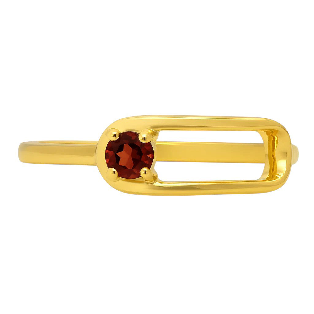 Rectangle Frame Gemstone Ring – Sleek Modern 18K Gold Plated Stackable TGR1060 RM-1783