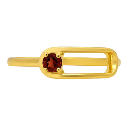 Rectangle Frame Gemstone Ring – Sleek Modern 18K Gold Plated Stackable TGR1060 RM-1783